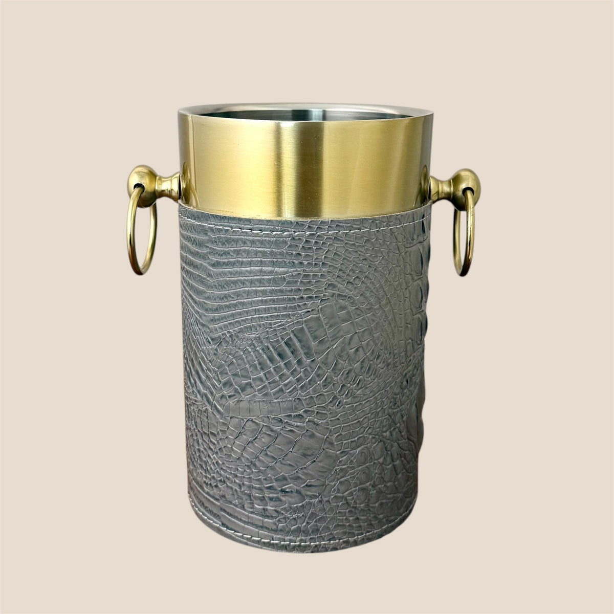 Croco Leather Wine Chiller - Grey