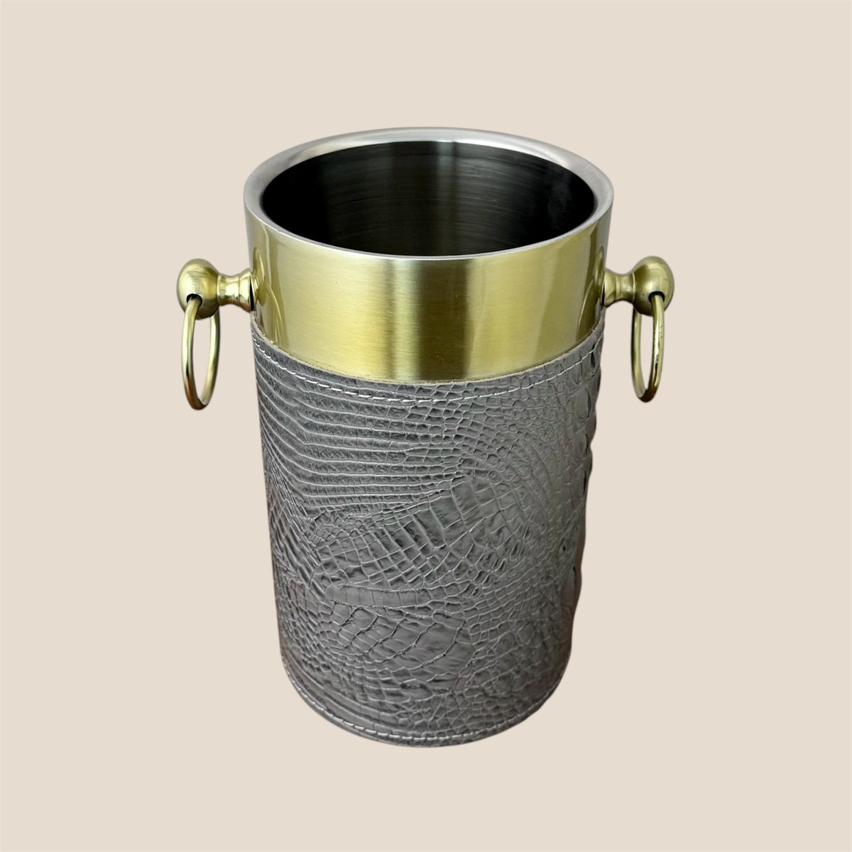 Croco Leather Wine Chiller - Grey