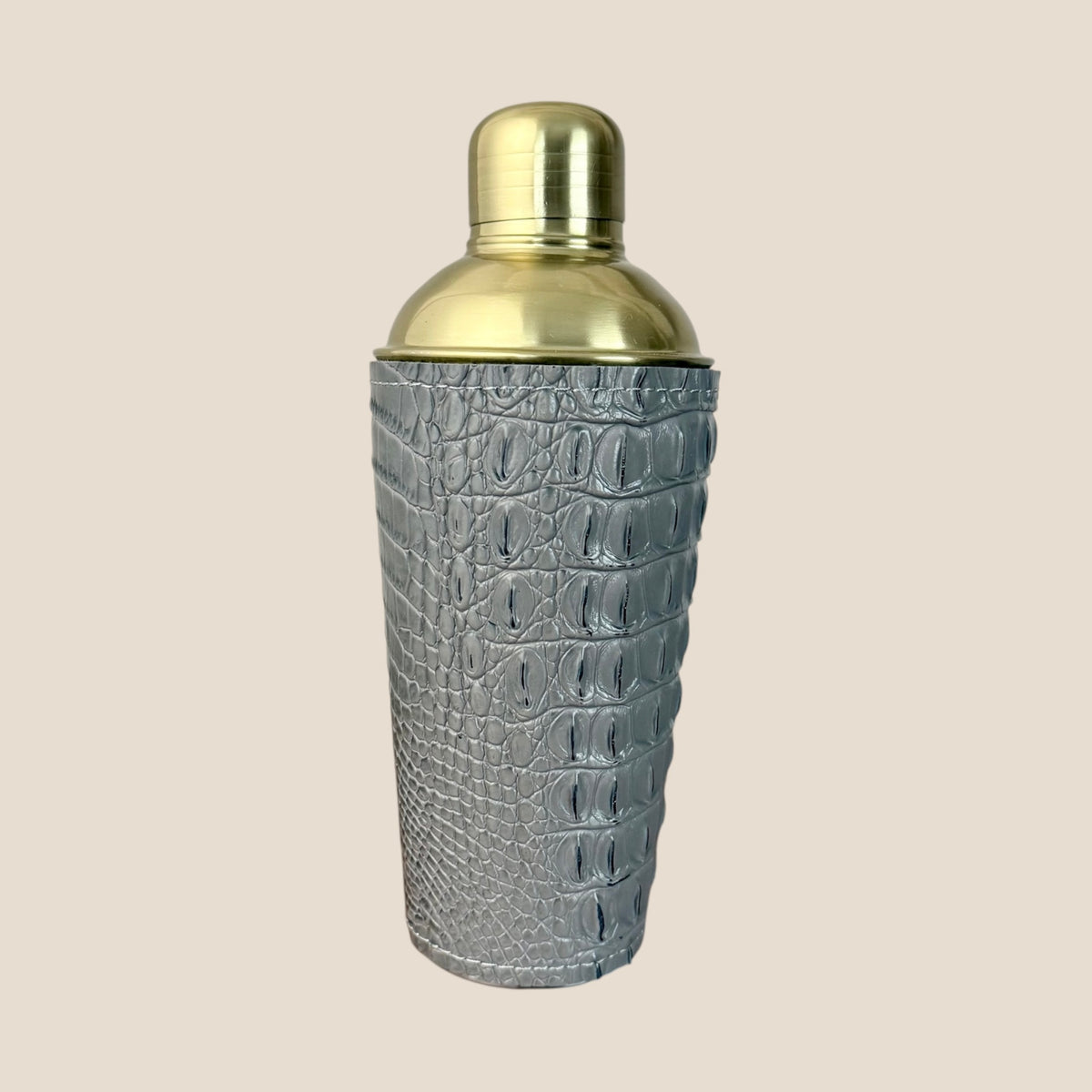 Croco Leather Cocktail Shaker - Grey
