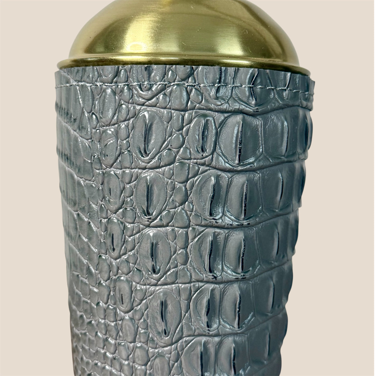 Croco Leather Cocktail Shaker - Grey