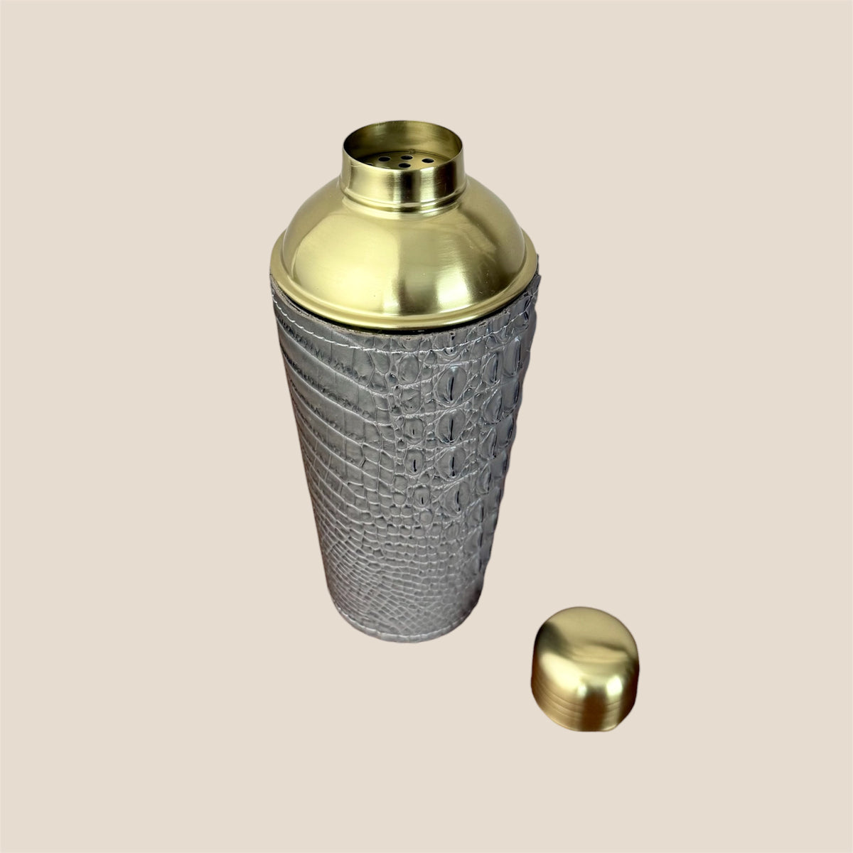 Croco Leather Cocktail Shaker - Grey