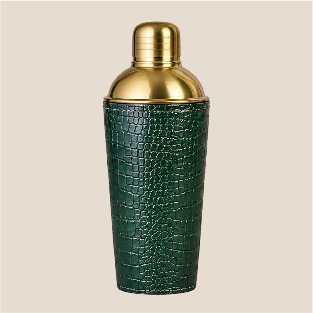 Croco Leather Cocktail Shaker - Deep Green