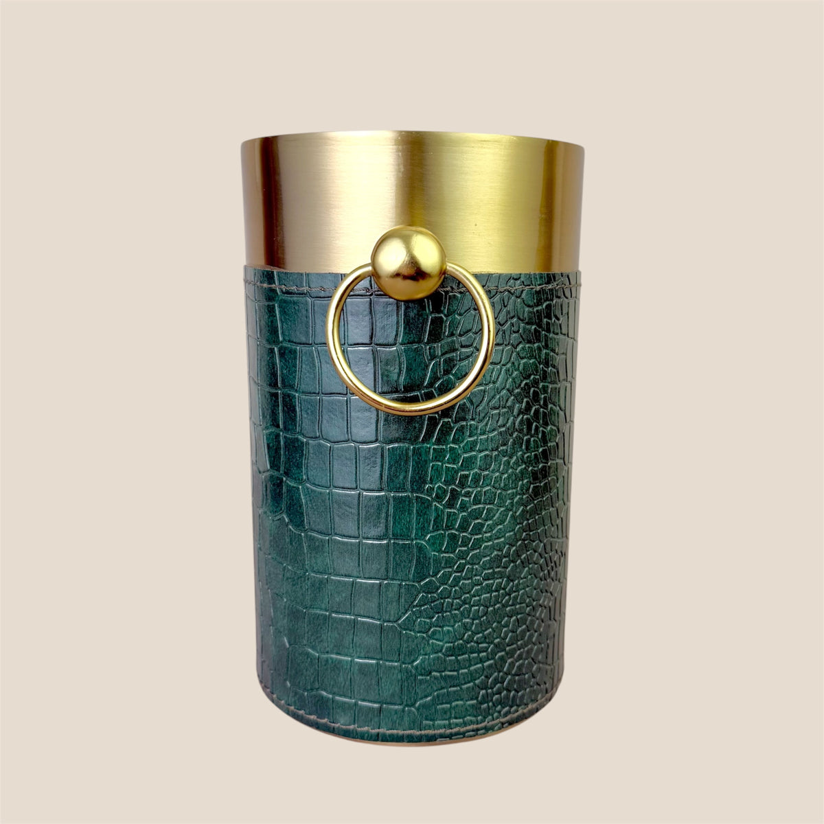 Croco Leather Wine Chiller - Deep Green
