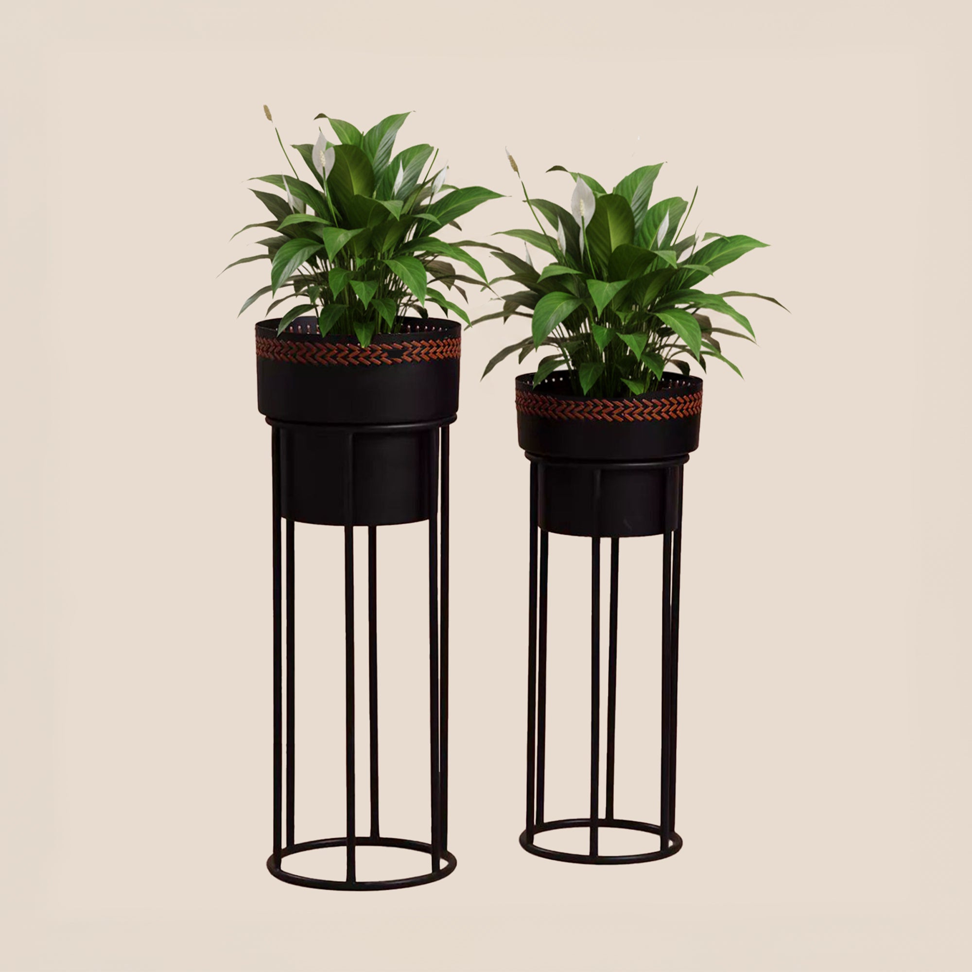 Noir Weave Planter - Set of 2