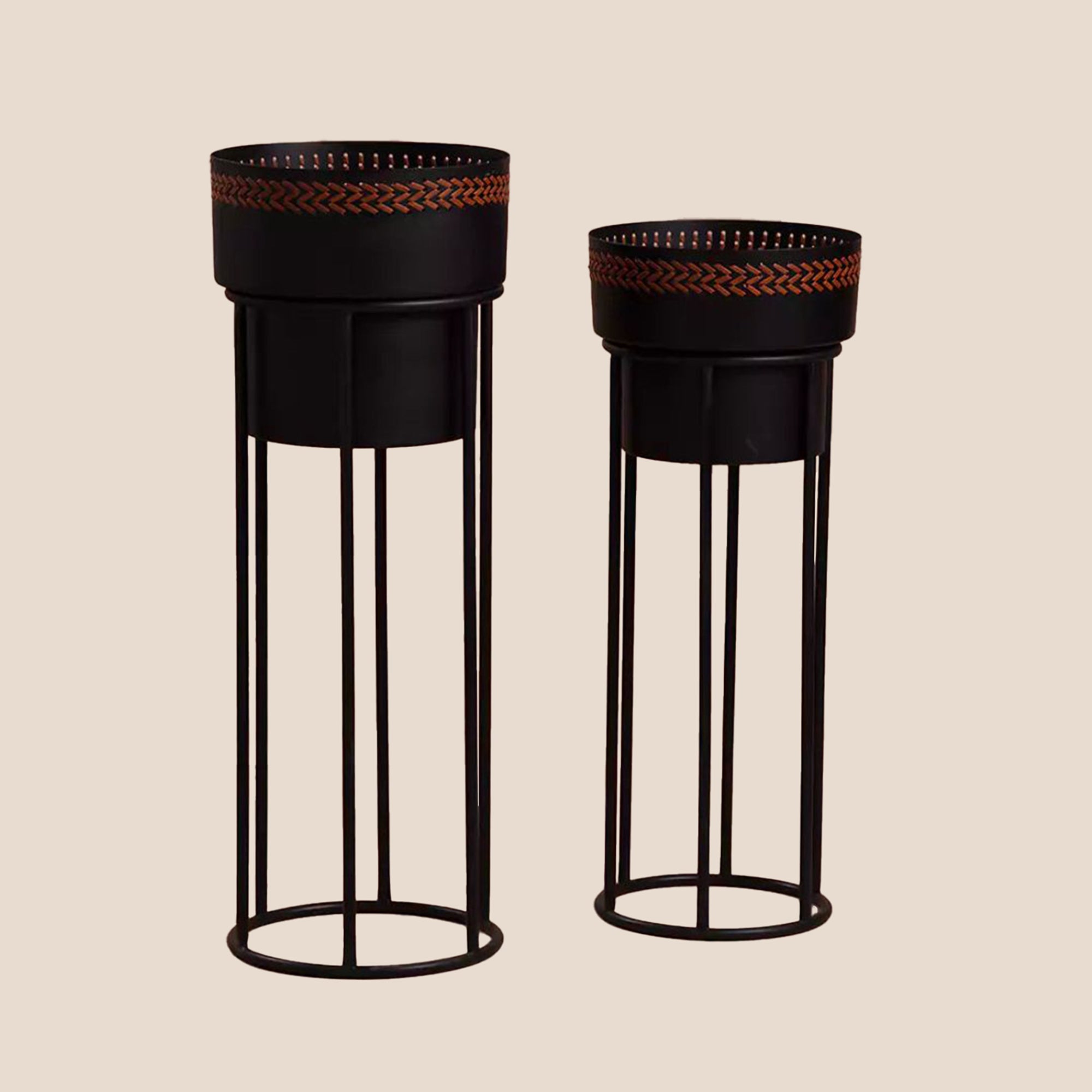 Noir Weave Planter - Set of 2