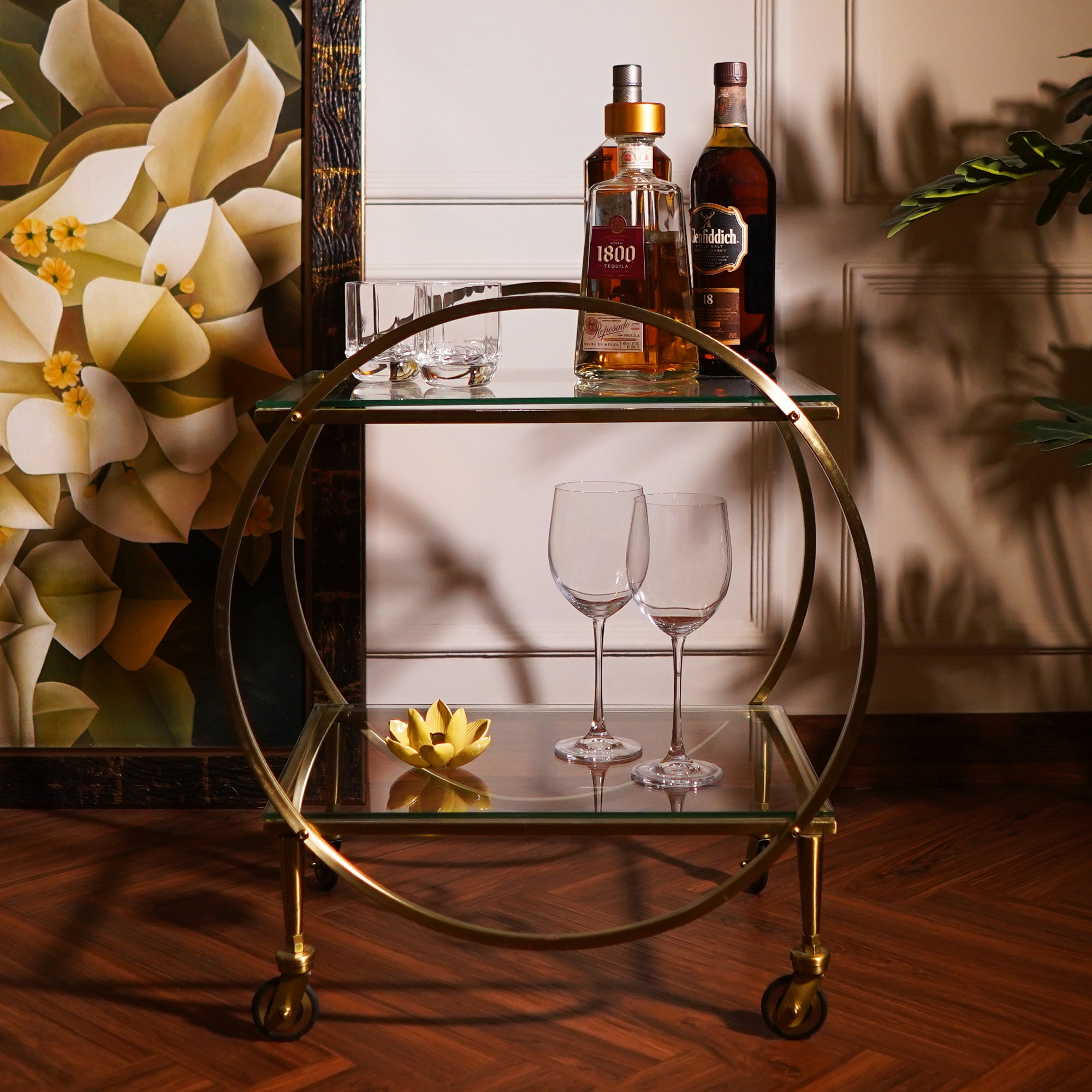 Orbit Glass Bar Trolley