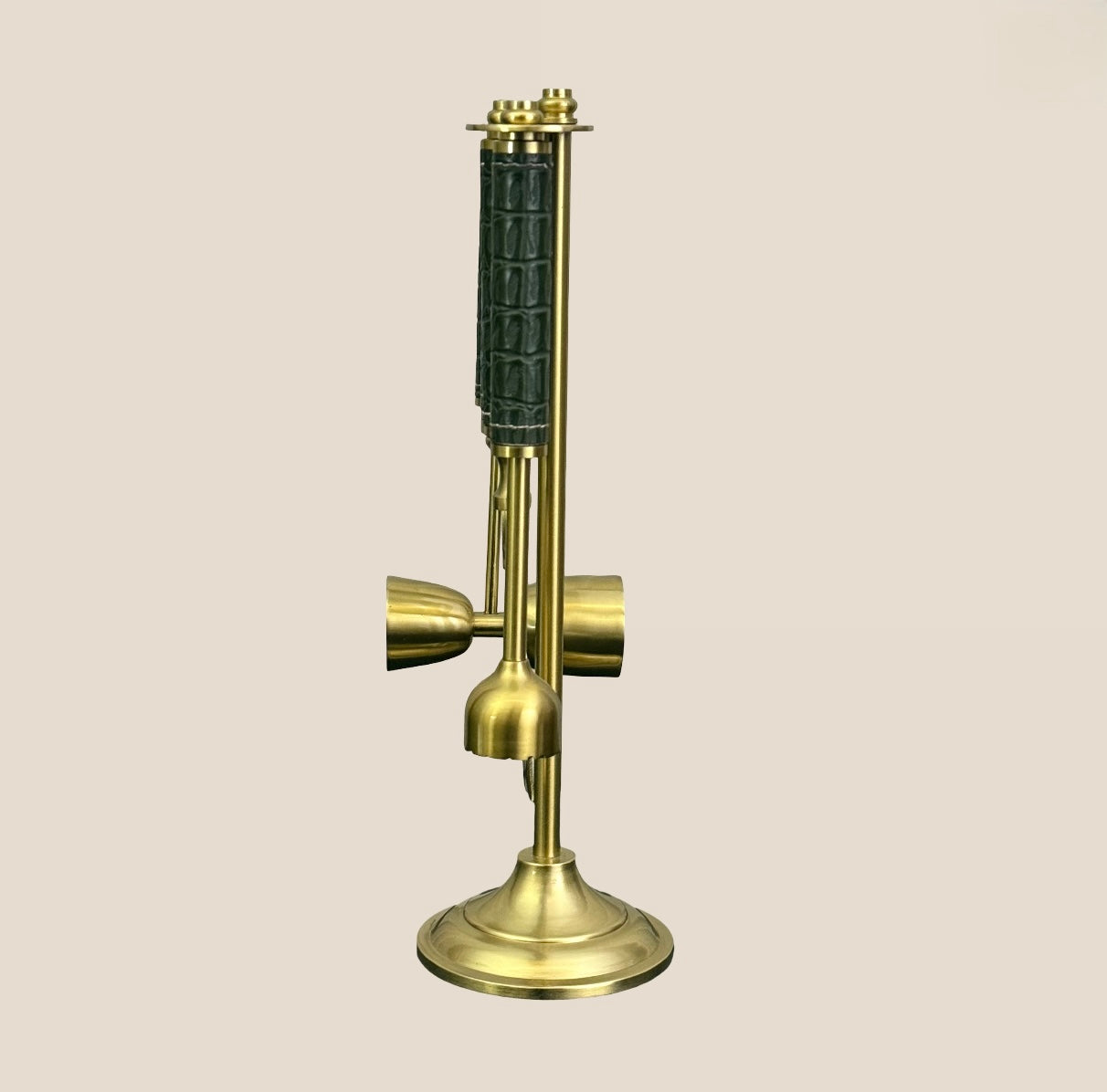 Croco Leather Bar Tools on Stand - Deep Green