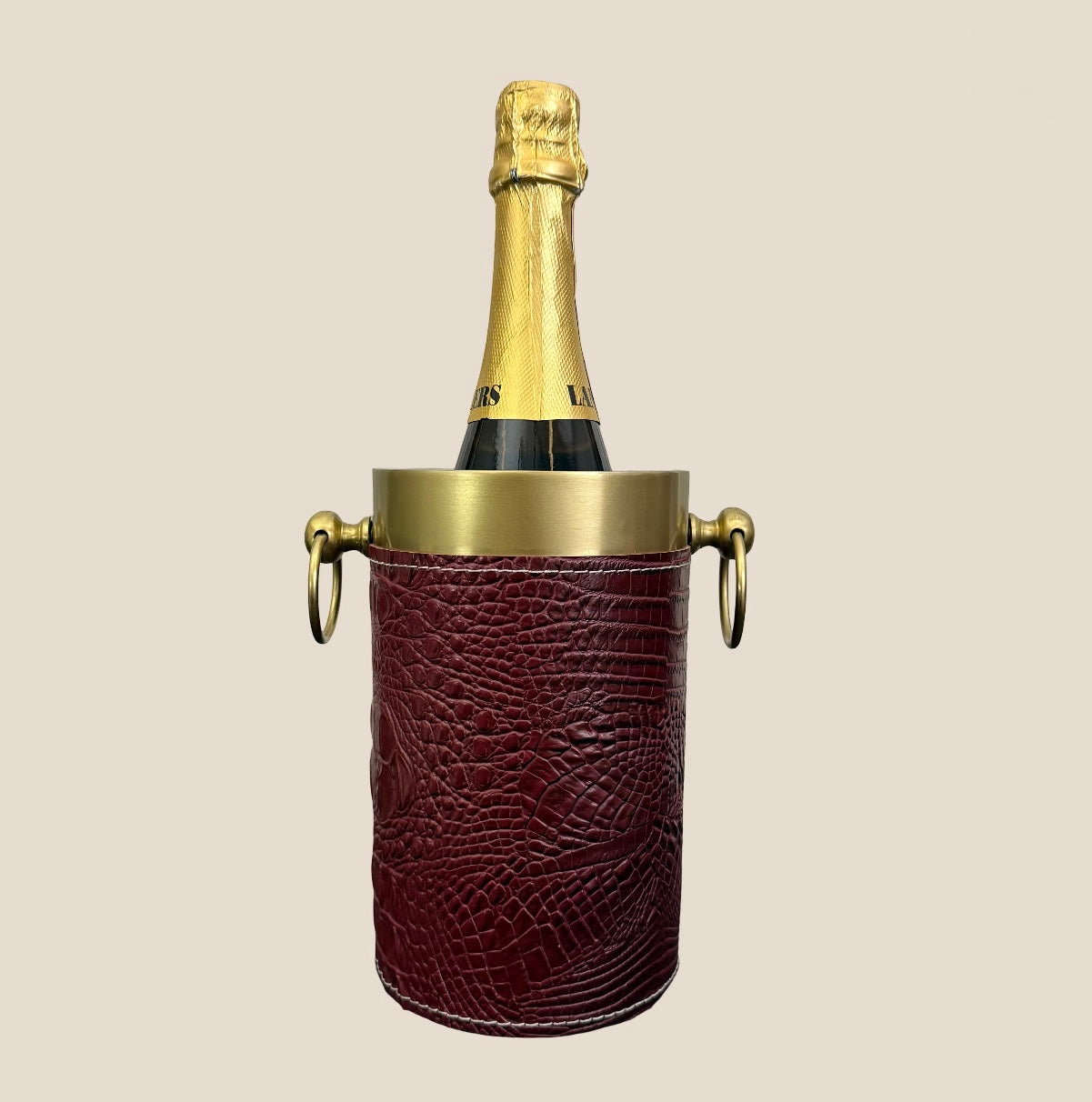 Croco Leather Wine Chiller _ Maroon