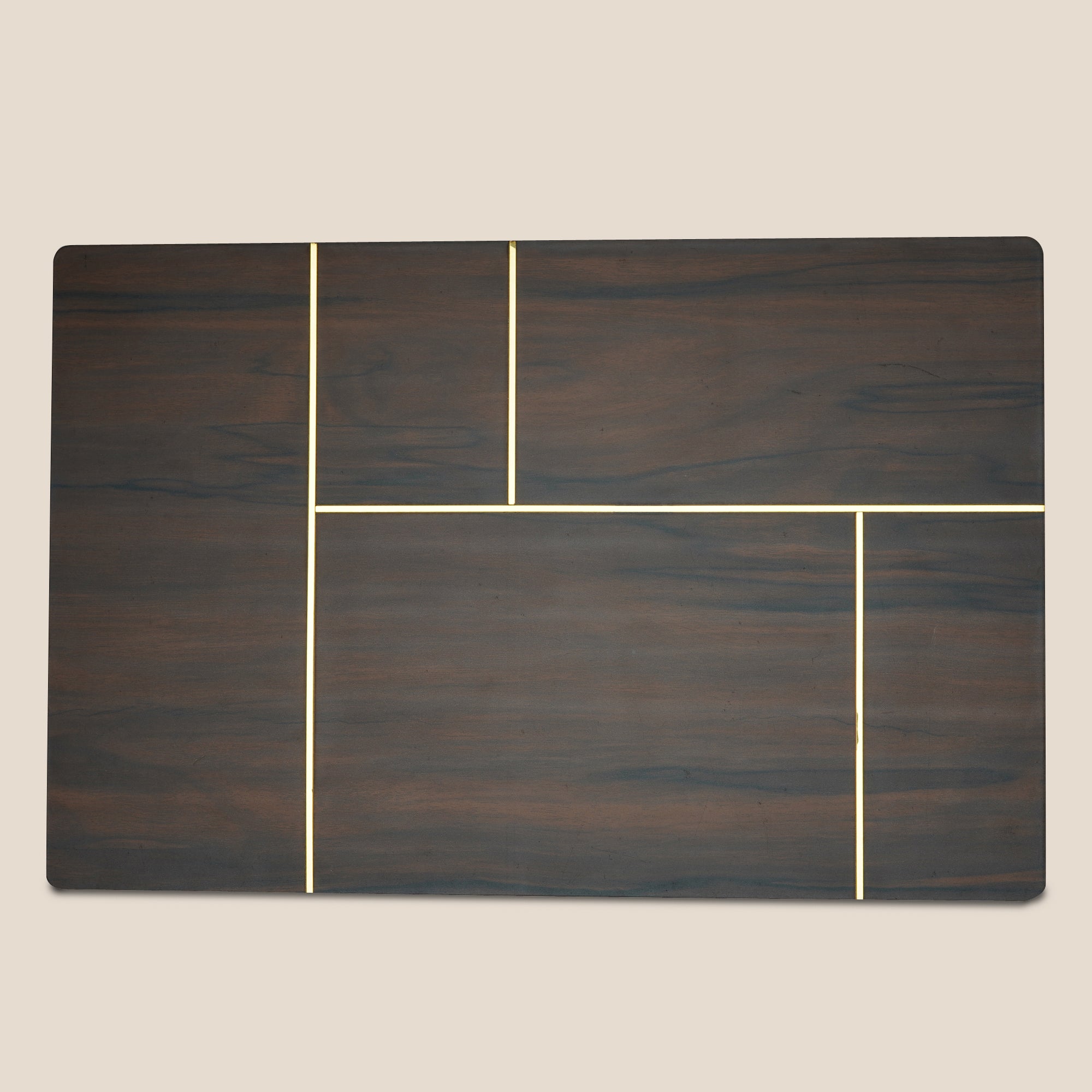 Walnut Gold Lines Table Mat - Set of 2