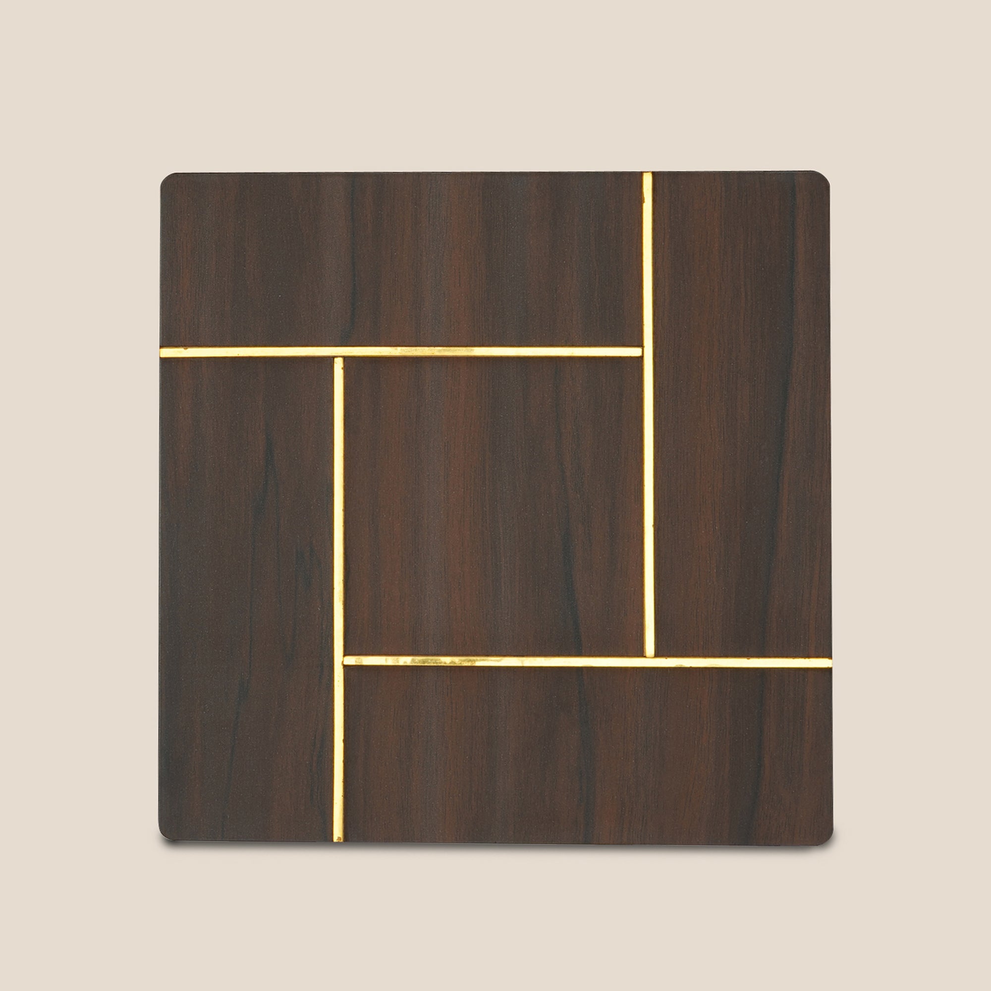 Walnut Gold Lines Trivet - Set of 2