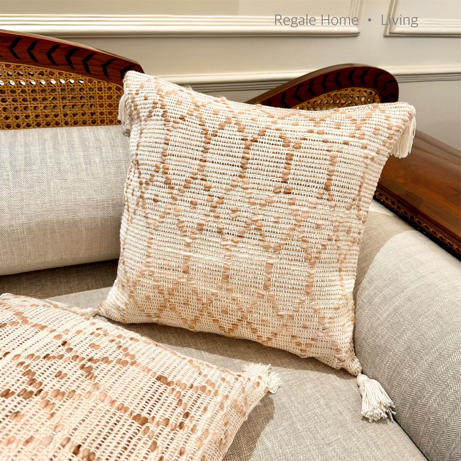 PEACH WEAVE CUSHION COVER