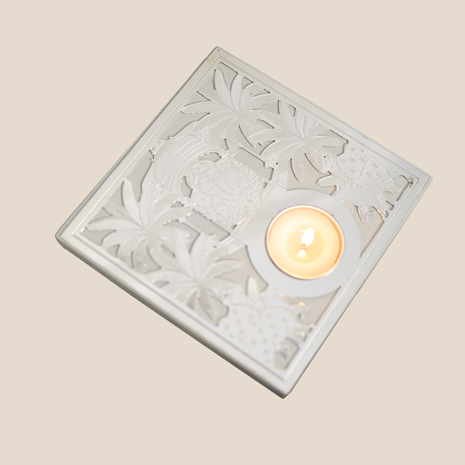 Nandi Ganesh T-Light Holder - Beige
