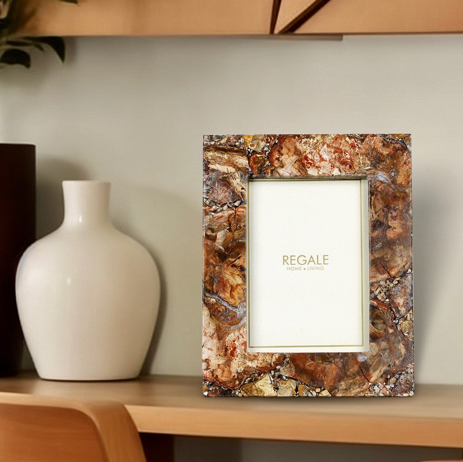 Petrified Wood Stone Photoframe