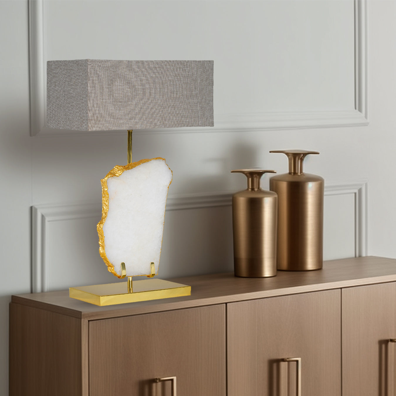 Ivory Quartz Elegance Table Lamp (Only for Delhi NCR)